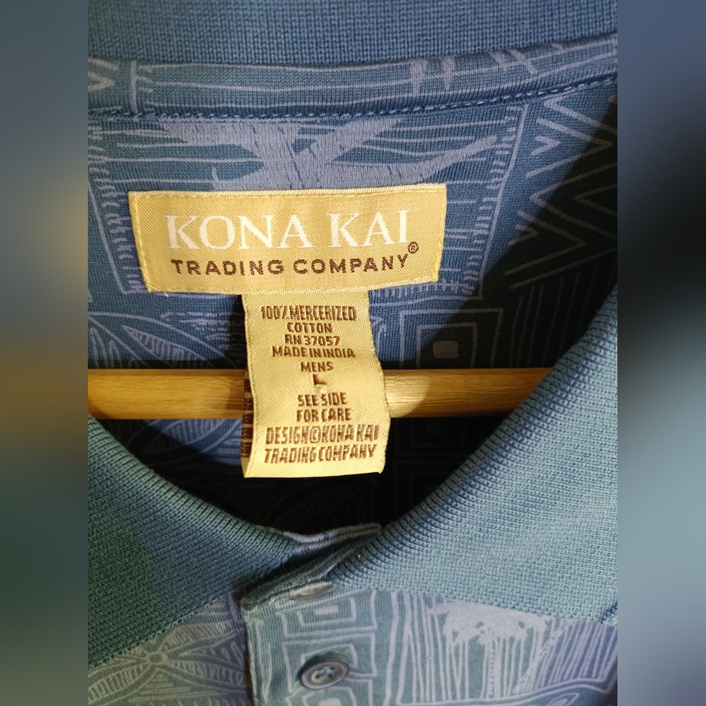 NWT Large Kona Kai Cotton Polo Golf Beach Tropical Island Vacation Casual Hawaii - Picture 4 of 6